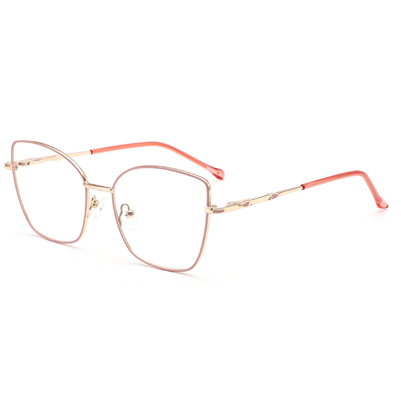 New metal eyeglasses frames fashion anti-blue light flat glasses retro cross-border eyeglasses frames female variegated eye wholesale