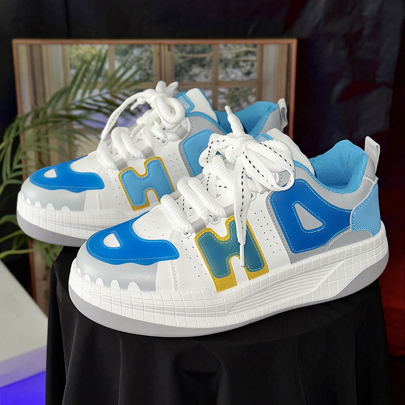 New trendy height increasing shoes, men's thick soled shoes casual shoes Korean version lightweight soft soled low top men's shoes