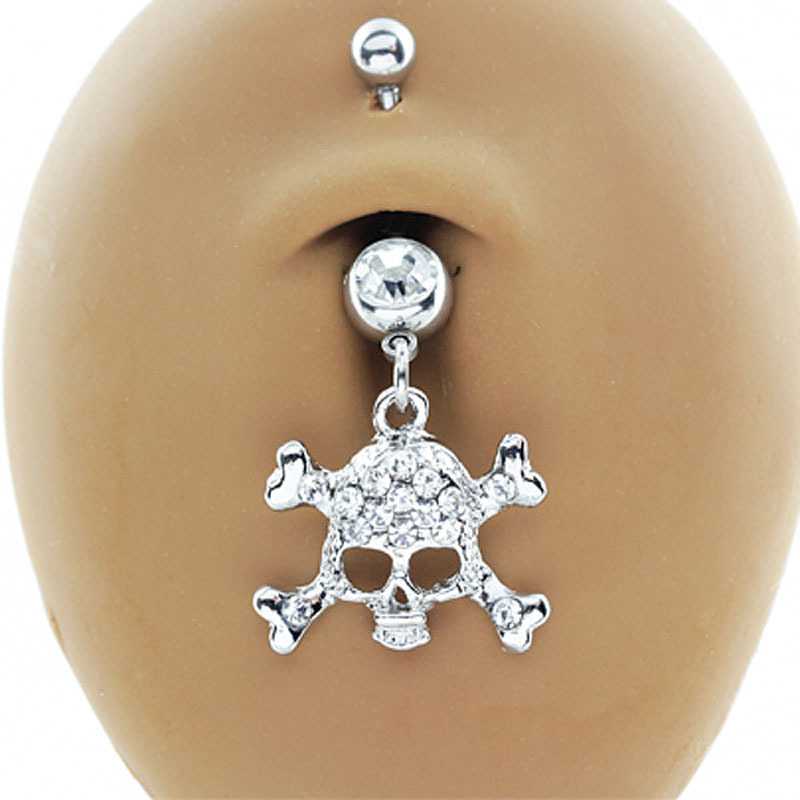 30Pcs Lot Skull Dangle Navel Belly Rings Body Jewelry Piercing Jewelry