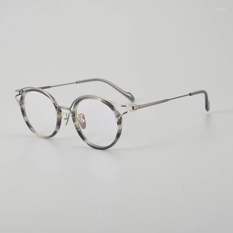 Sunglasses Frames Y0036 Japanese Designer Men's And Women's Retro Round Frame Ultra Light Pure Titanium Mya Glasses