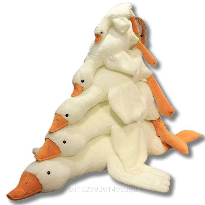 50-160cm Cute Big White Goose Plush Toy Huge Duck Sleep Pillow Cushion Soft Stuffed Animal Doll Birthday Gift For Boys And Girls X2410283