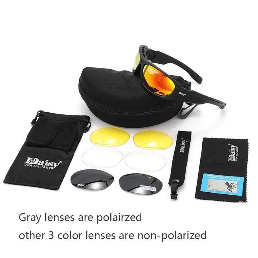 Daisy C6 sunglasses mens military polarized sunglassesair gun shooting Gafas smoke lens motorcycle bicycle goggles W241028