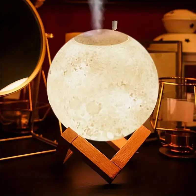 USB Moon Light Humidifier with Touch Control and Water Reproduction -13cm Diameter Night Light Y241104
