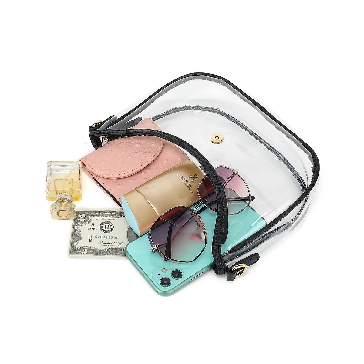 Satchel Women ApprovedSmall Clear Crossbody with ZipperClear Stadium Bag for Concerts Sports 241024 6b6a