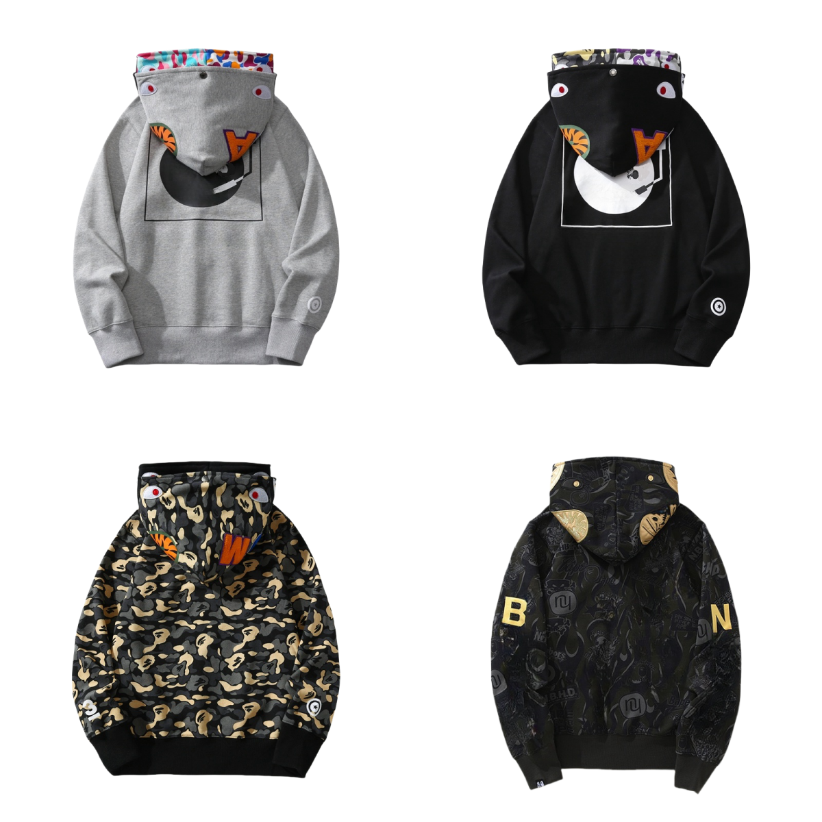 designer hoodie full zip hoodie pullover sweatshirt men women color camo hoody hooded jacket crew neck hip hop hoodie high quality long sleeve tech fleece cardigan