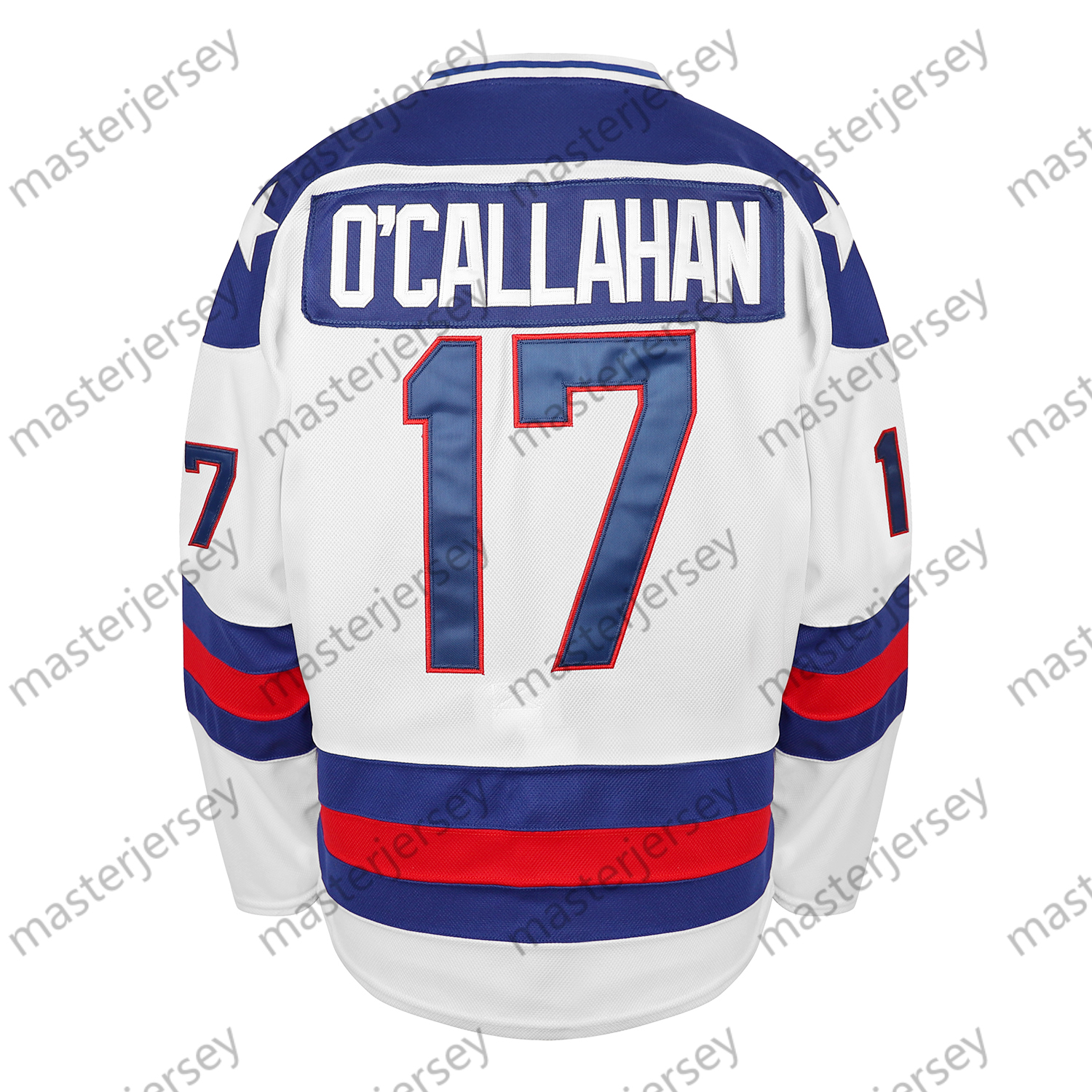 17 Jack Ocallahan Man Retro 1980 USA Ice Hockey Jerseys Stitched Hockey Jerseys In Stock Fast Shipping Loose Fit V-Neck Jersey