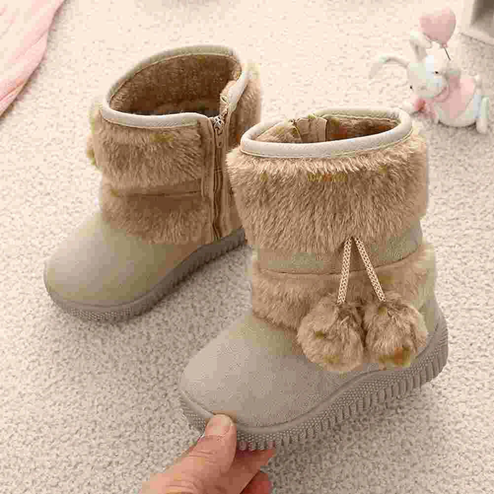 Childrens Snow Boots Kids Winter Warm Shoes for Girls Snowshoes Toddlers Baby Non-slip Super Soft Fleece Prewalker 241028