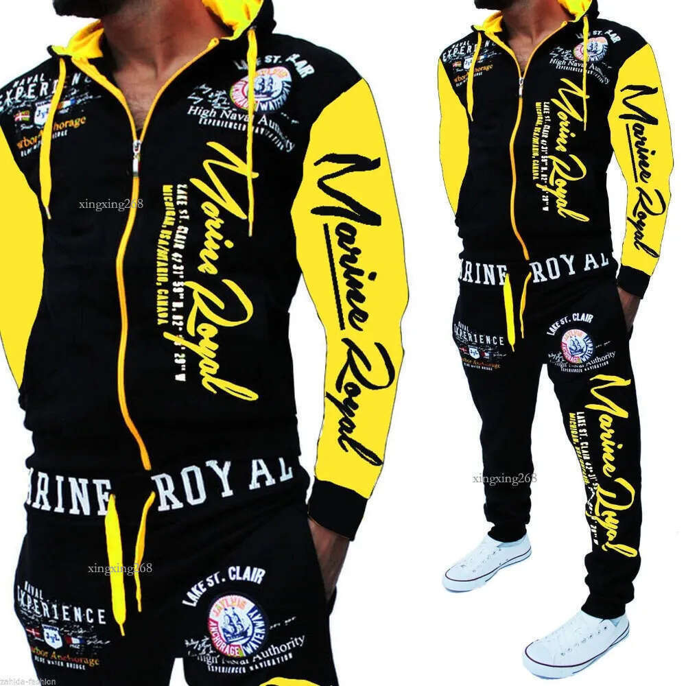 Brand Men Tracksuit 2 Piece Tops and Pants Mens Sweat Suits Set Letter Print Plus Size Jogger Sets for Men Clothing