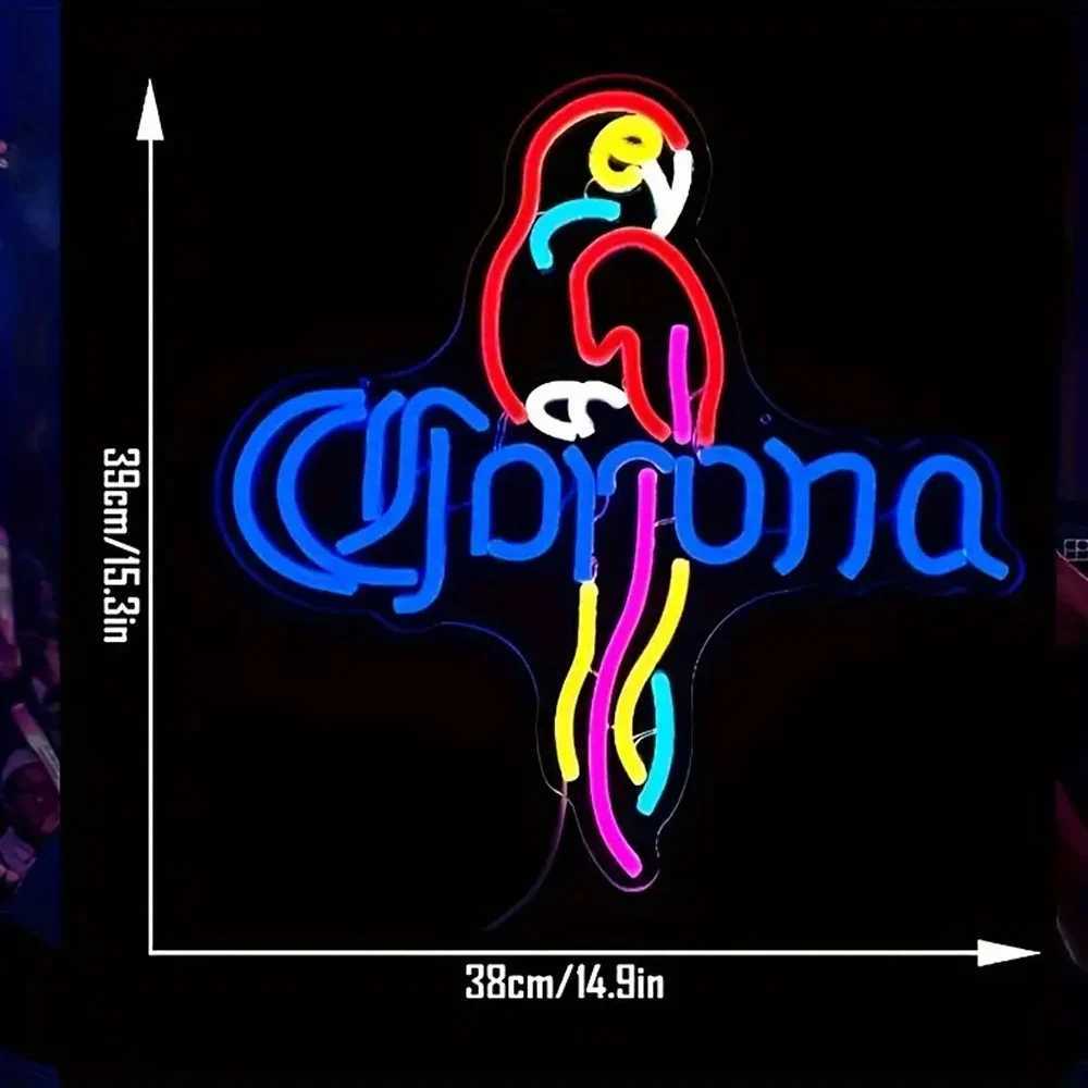 Neon Sign Beer Bar Club Bedroom Corona Light Parrot Sign Glass Neon Sign Office Hotel Bar Cafe Wedding Party Mens Cave X241028