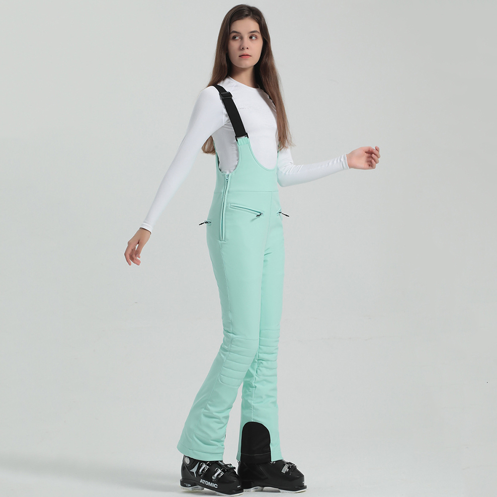 Outdoor Mountain Sport Ski Bib Pants Woman Snowboard Jumpsuit Winter Female Slim Snow Trousers New Windproof Warm Skiing Clothes
