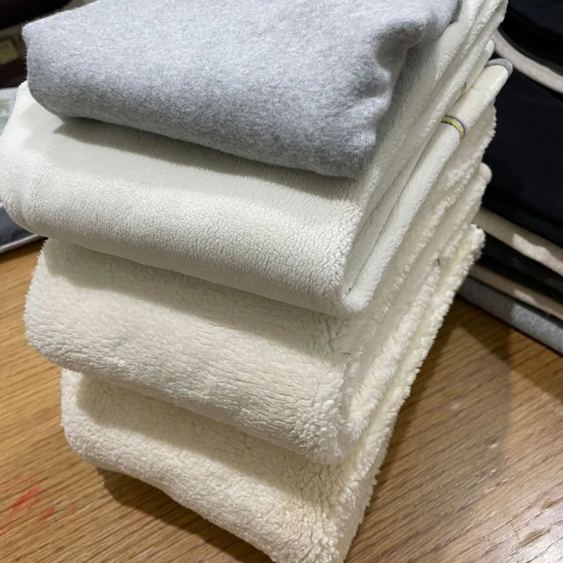 Cotton Super Thick Lamb Wool Leggings Autumn Winter Fashion Fleece Grey Ankle Pants Solid High Waisted Warm Cotton Pants 241028