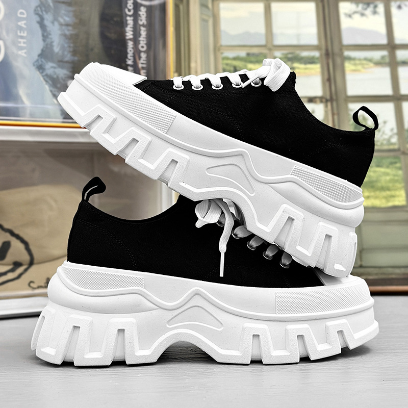 men's Thick soled shoes with toe caps, casual classic style, low top, forest style oversized women's shoes 4 wo