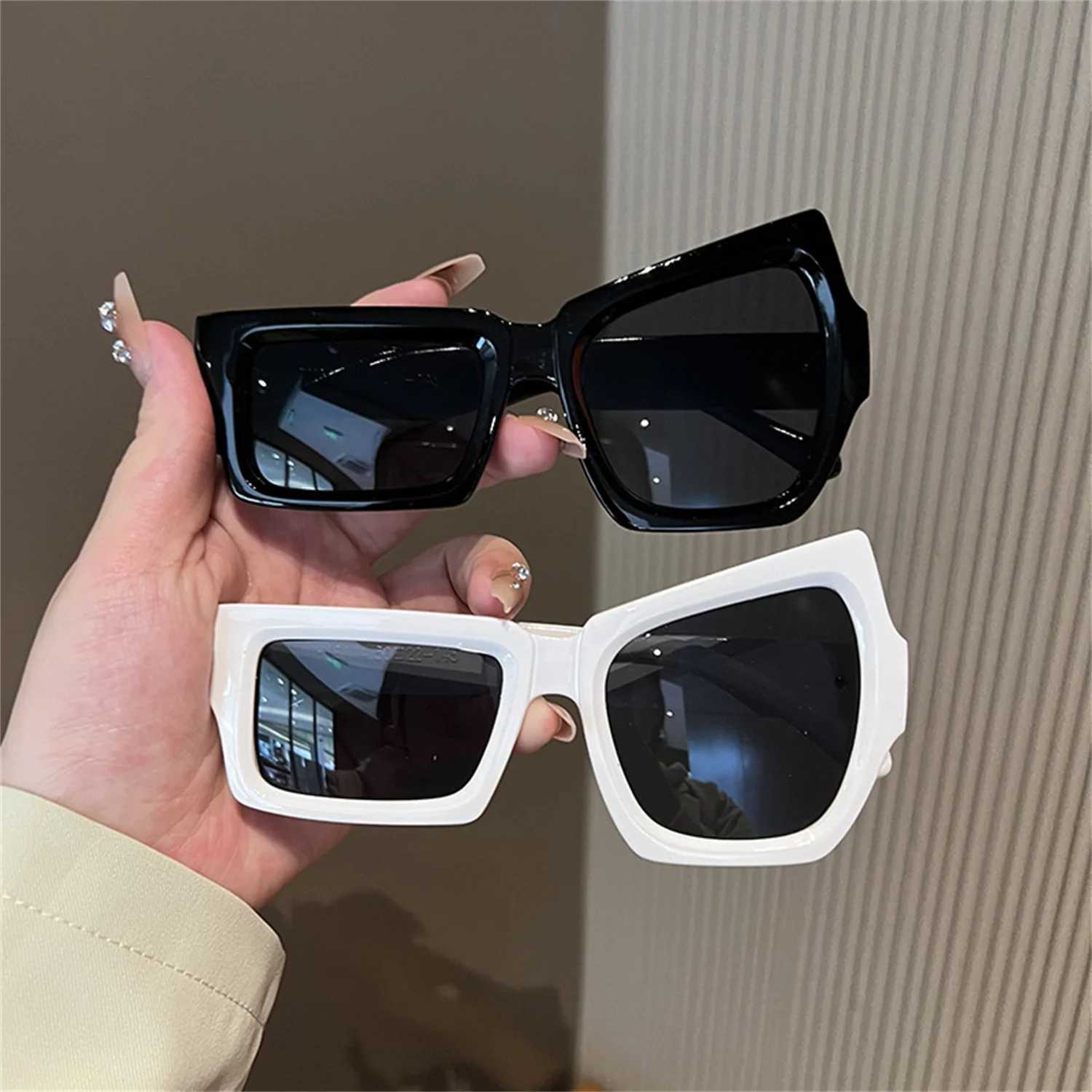 2023 New Punk Sunglasses Eyebrow-raising Funny Sun Glasses Irregular Glasses Unique Personality Oversized Square EyewearXJ241228