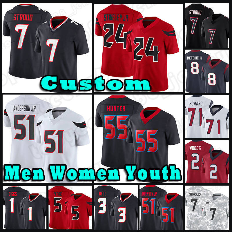 24 Derek Stingley Jr. Football CJ Stroud Jesery Tank Dells Houstons Texanses Will Anderson Jr Nico Collins Jalen Pitre Stefon Diggs Joe Mixon Dameon Pierce Cade Stover