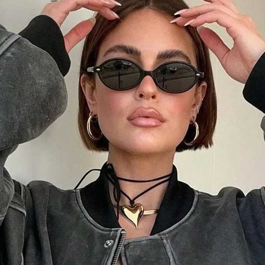 Retro oval sunglasses for women rivet sunshade fashionable glasses luxury sunglasses UV400 for women W241028