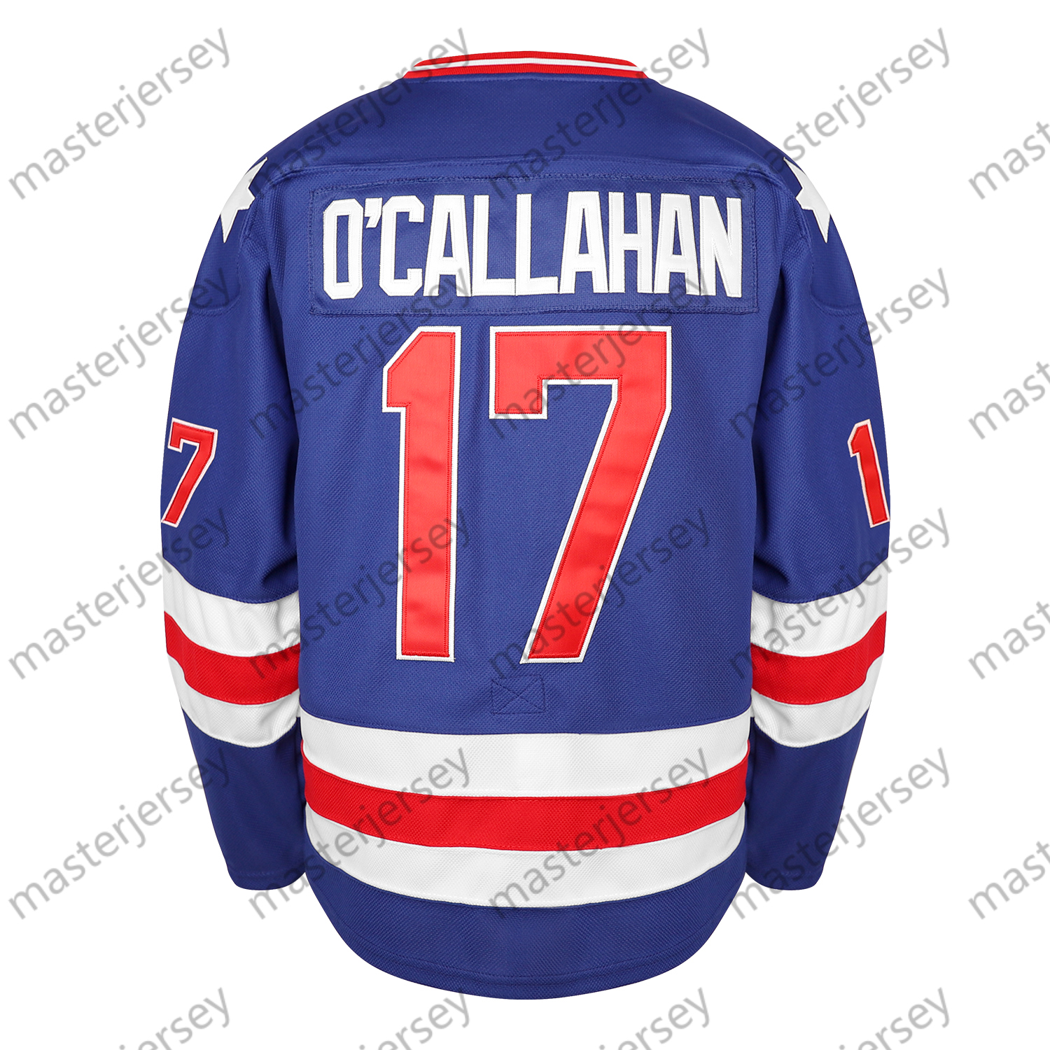 17 Jack Ocallahan Man Retro 1980 USA Ice Hockey Jerseys Stitched Hockey Jerseys In Stock Fast Shipping Loose Fit V-Neck Jersey