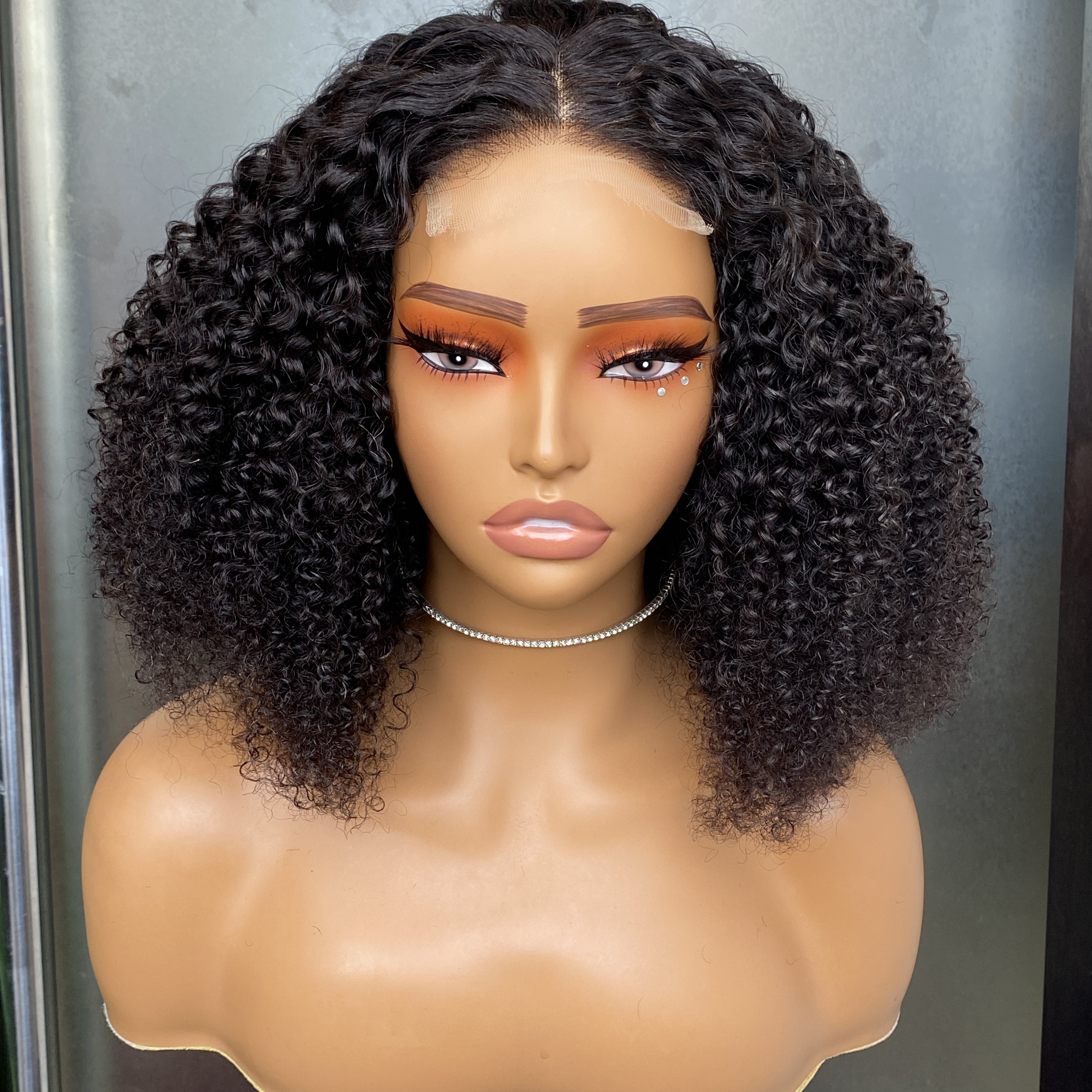 100% Virgin Remy Human Hair Kinky Curly 4x4 HD Full Lace Closure Wig Malaysian Peruvian Brazilian Thick Hair
