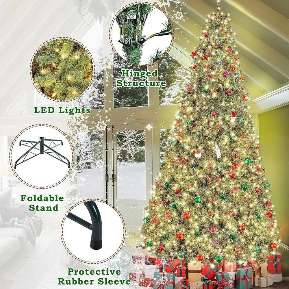 12 foot artificial Christmas tree used for home party decoration with 1500 warm white lights to illuminate the holiday Christmas tree W241029