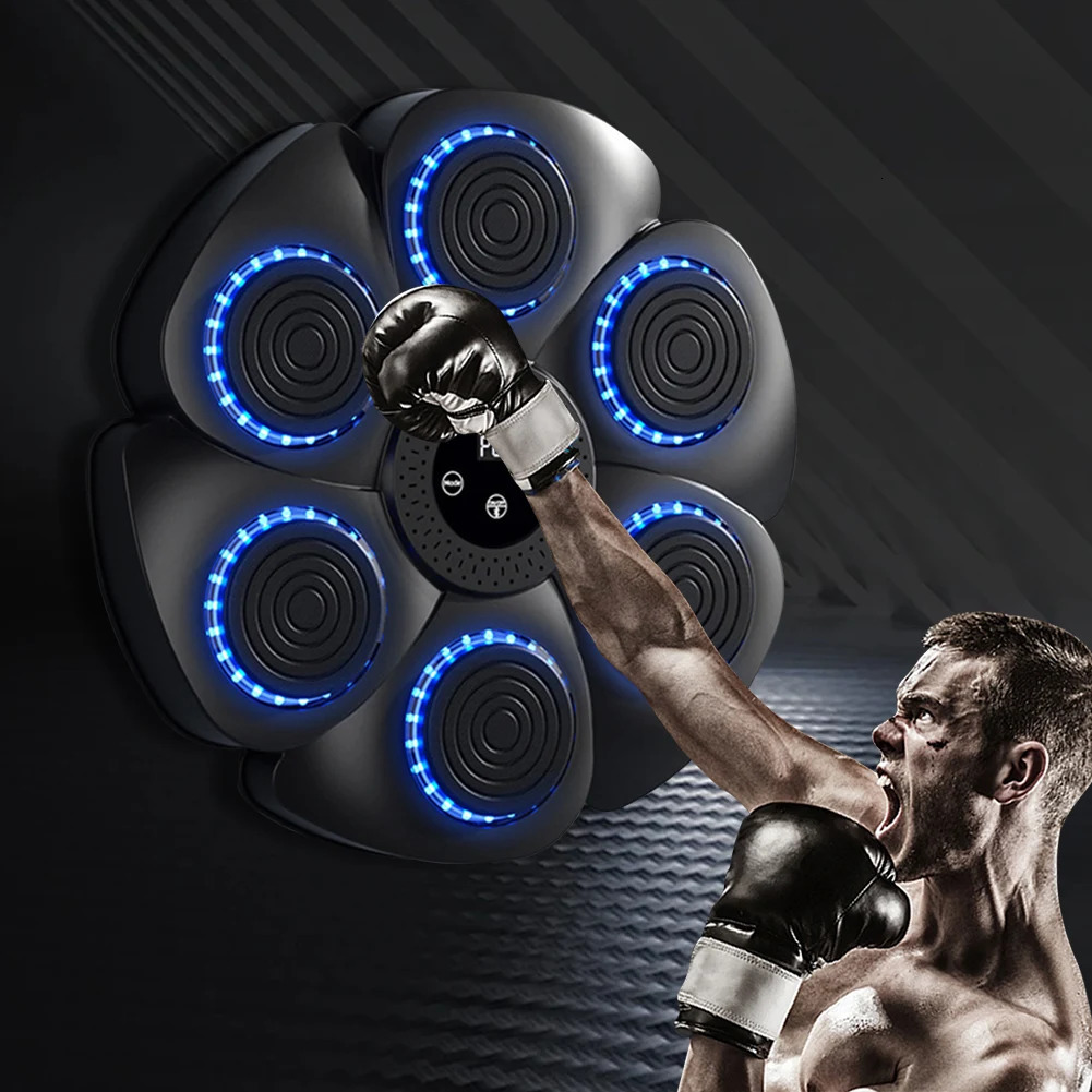 Music boxing machine music boxing punch press wall mounted boxing training punch press equipment RGB light with gloves used for home exercise 241029