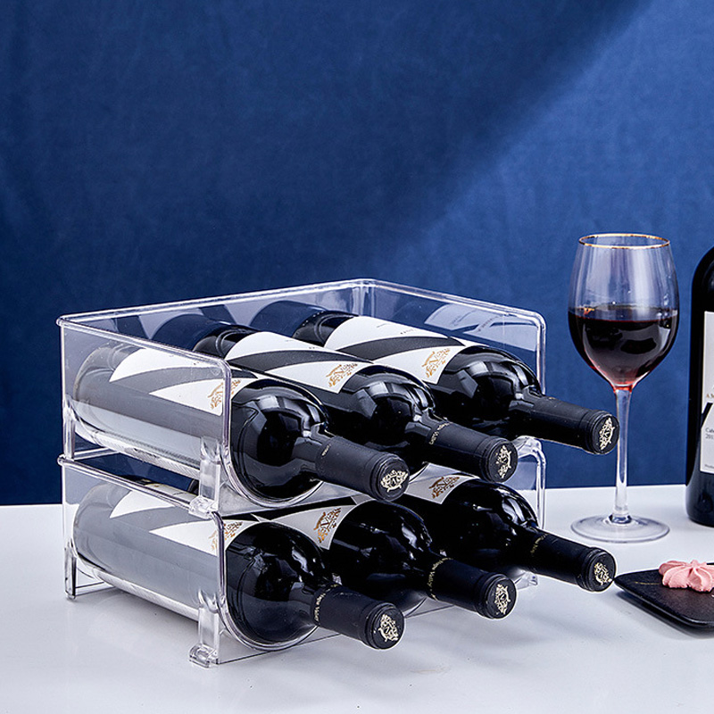 Multi-functional wine rack Multi-specification high transparent material storage rack Free stacking PET thickening shelf
