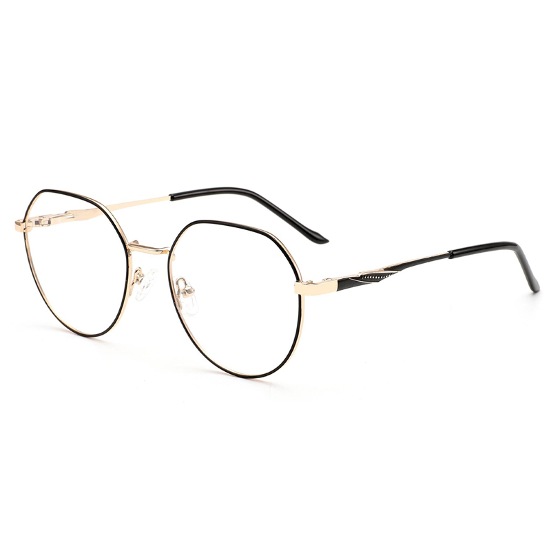 Wholesale full frame metal irregular personality unisex frame glasses anti-blue light flat glasses