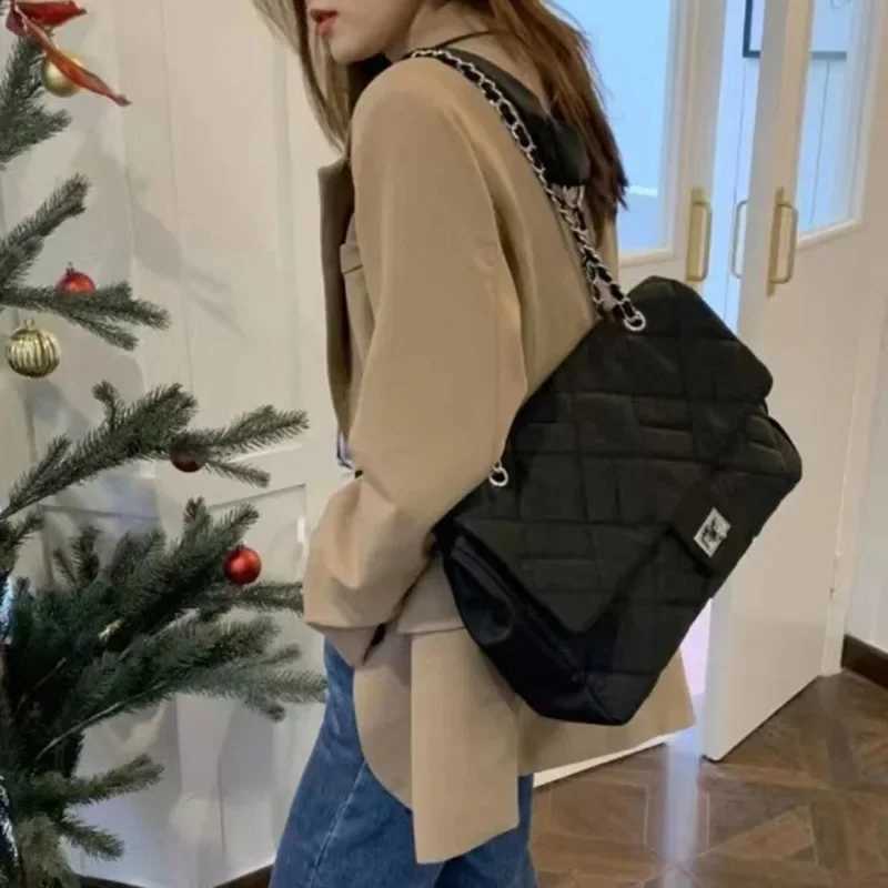 New 2024 internet celebrity Xiaoxiangfeng Lingge chain bag with large capacity nyl crossbody bag and shoulder bagXJ241029