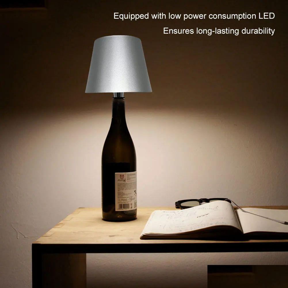 Other Home Garden Wireless Desk Lamp Creative Wine Bottle Detachable Portable Charging Atmosphere Decorative Bedside E Drop Delivery Otli7