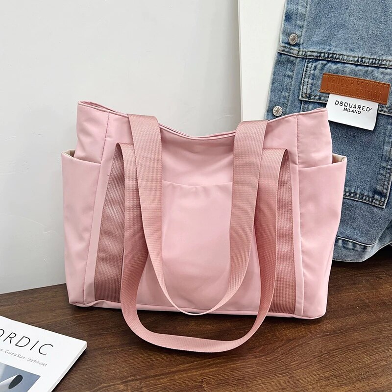 Large Capacity Casual Tote Stylish Lightweight Mommy Bag, Single Shoulder Commuter Bag
