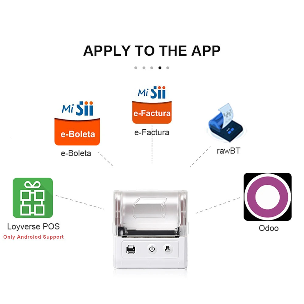 Mini portable printer Bluetooth thermal printer suitable for mobile phones IOS Android computers USB 58MM portable mini thermal printer Impresara 2410