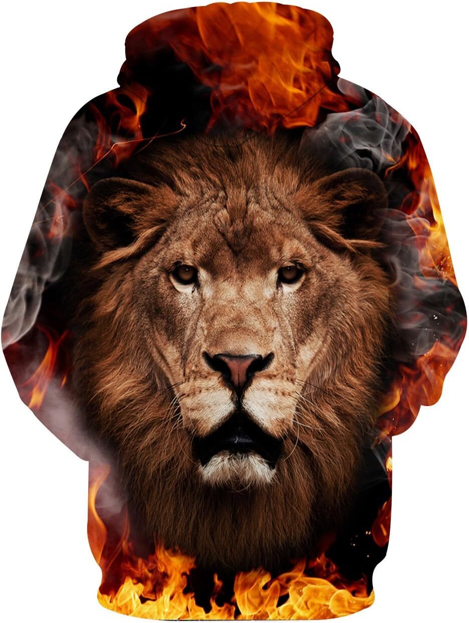 Hoodie for Mens Unisex 3D Novelty cool Hoodies for Men Cool Graphic Pullover Sweatshirts with Pockets Graphic Hip hop casual