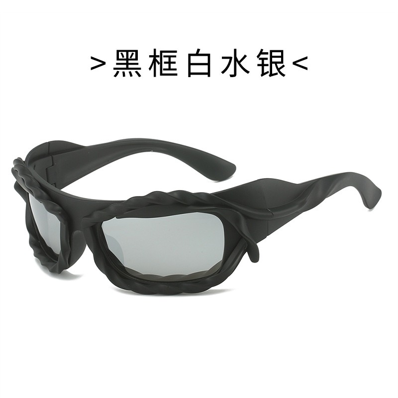 New European and American Cross-border Fashion Fried Dough Twists Sunglasses Y2K Personality Heterosexual Sunglasses Men and Women's Hip-hop Sung