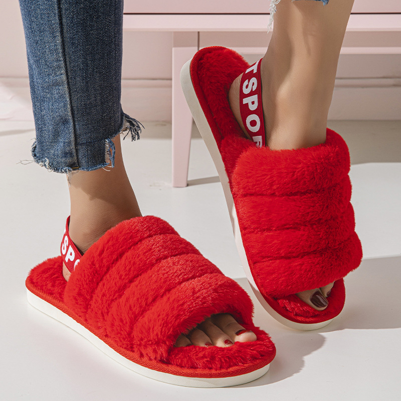 new free shipping designer shoes mens flat sandals for women furry fur fluffy slippers winter cotton slippers warm thick soled thick plush slippers sl