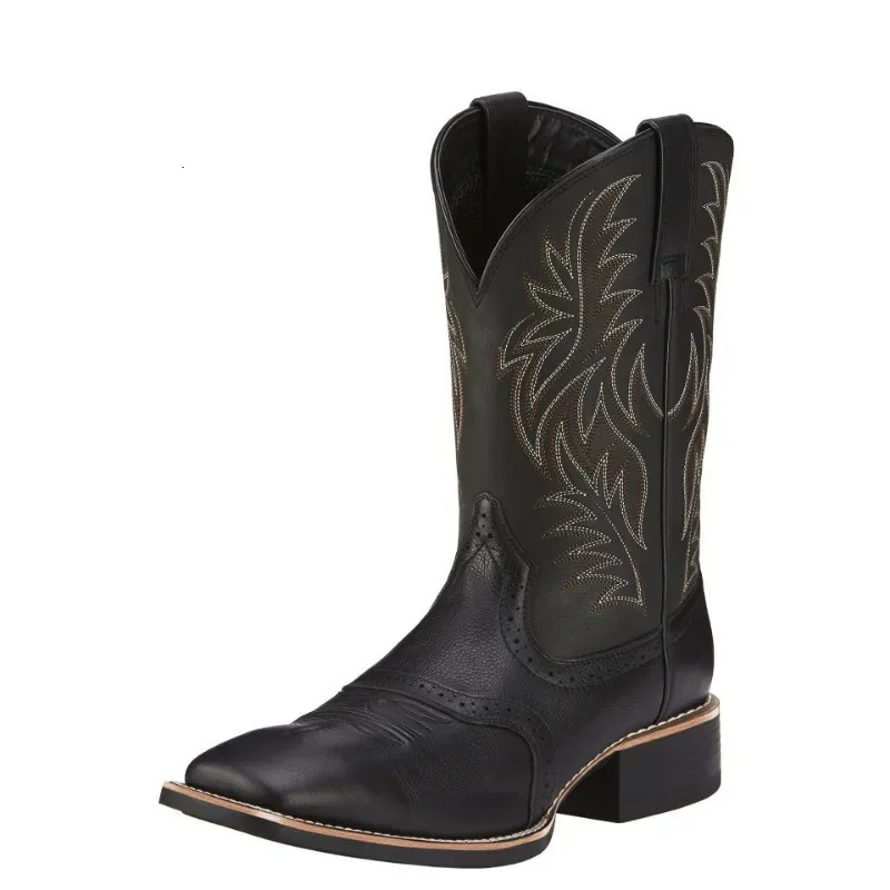 Men High Boots Embroidery Retro Handmade Mens Western Cowboy Boot Pointed Toe Hand ing Outdoor Shoes 241028