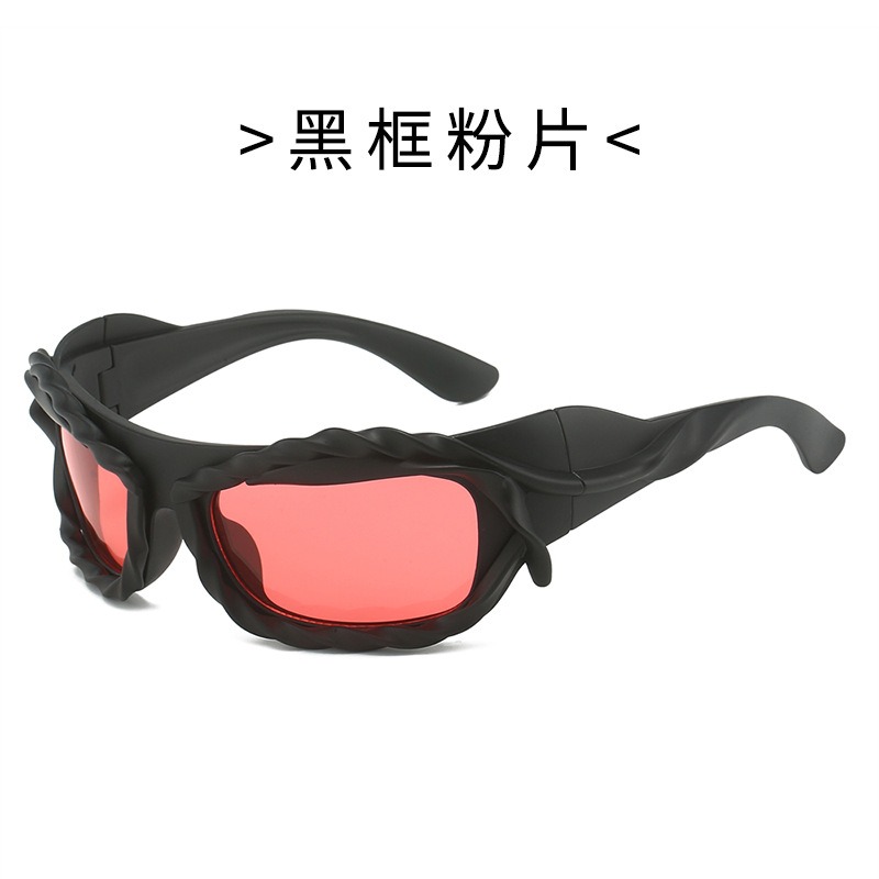 New European and American Cross-border Fashion Fried Dough Twists Sunglasses Y2K Personality Heterosexual Sunglasses Men and Women's Hip-hop Sung