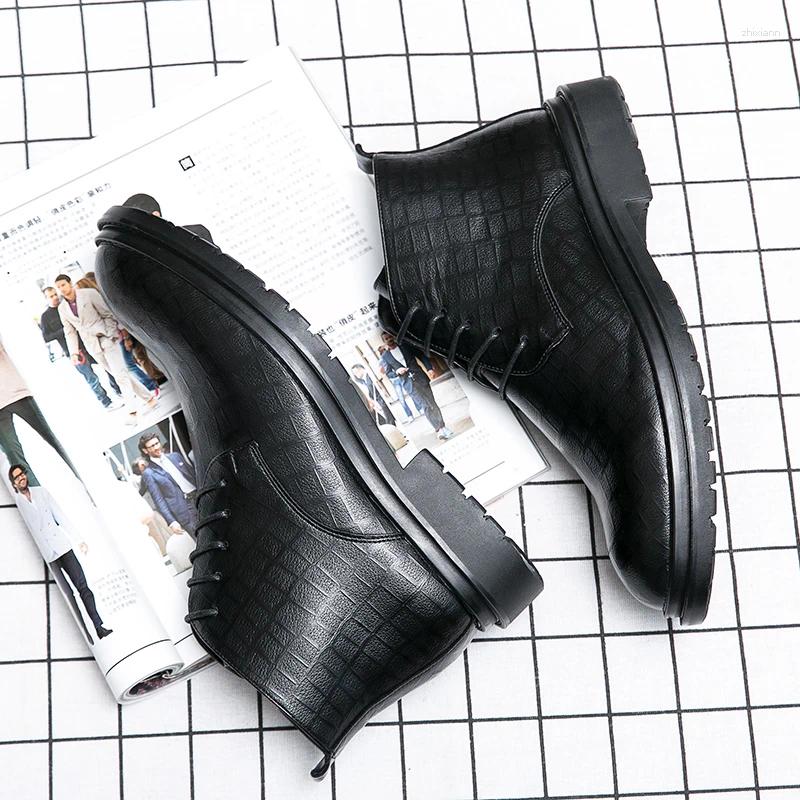 Boots Classic Casual Leather Comfort Leisure Walk Ankle Vintage Style Men's Oxford Footwear Arrival Male Basic