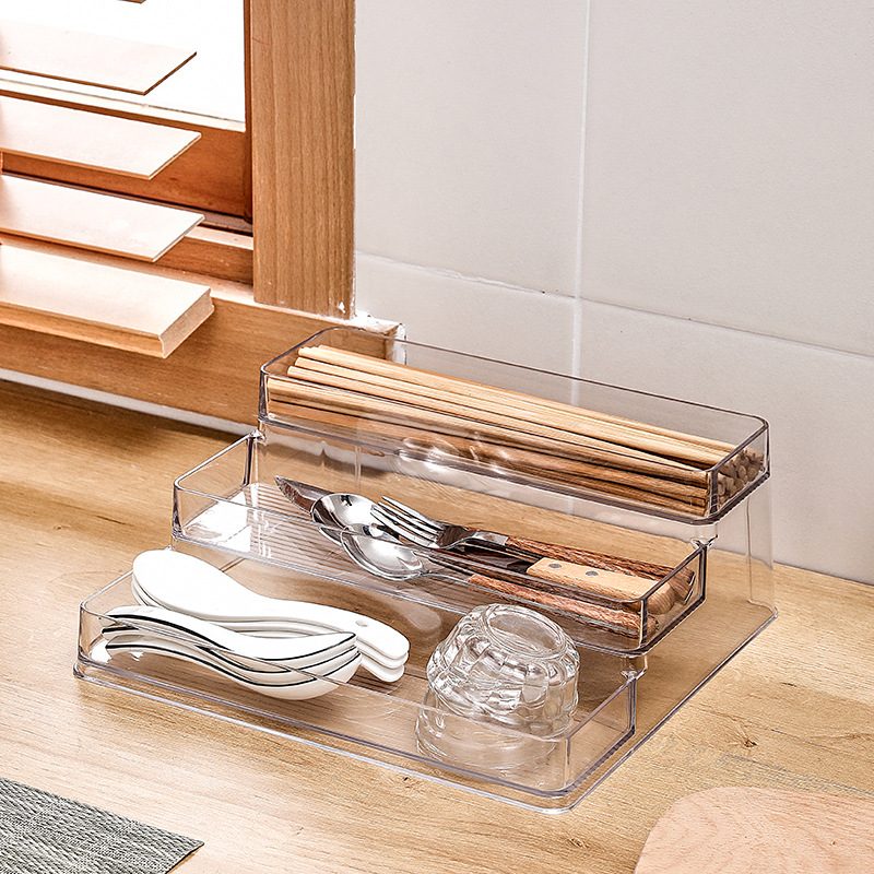 PET Kitchen Seasoning Bottle Shelf Home Spice Ladder Organiser 3 Tier Desktop Cosmetic Organiser