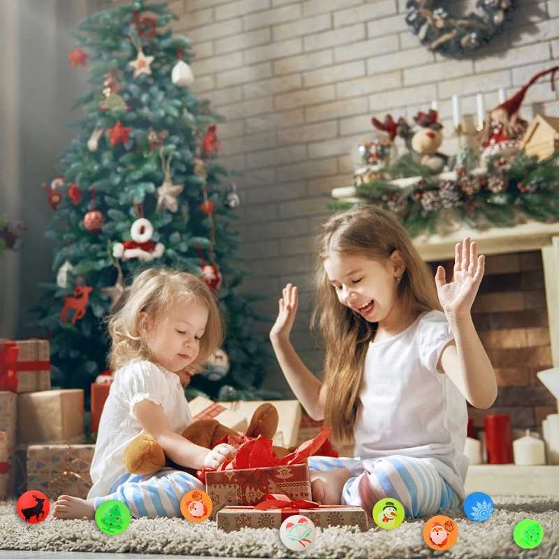 10/30 Christmas glow in the dark bouncing balls childrens birthday party game gifts rubber bouncing ball toys Pinata Goodie bag fillers W241029