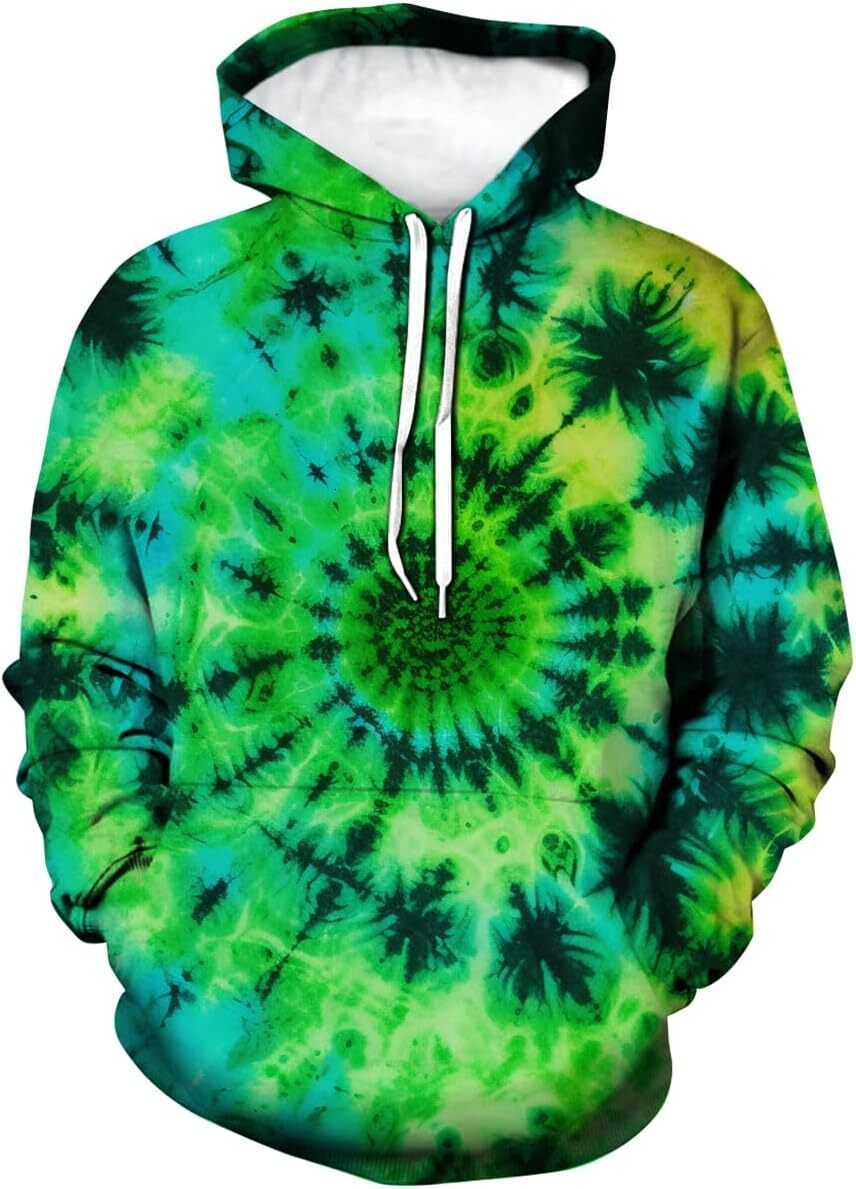 Hoodie for Mens Womens Tie-Dye Hoodie - Art Abstract Theme, Colorful Graphic Sweatshirt Graphic Hoodies sweatshirt Pullover Long Sleeve leisure