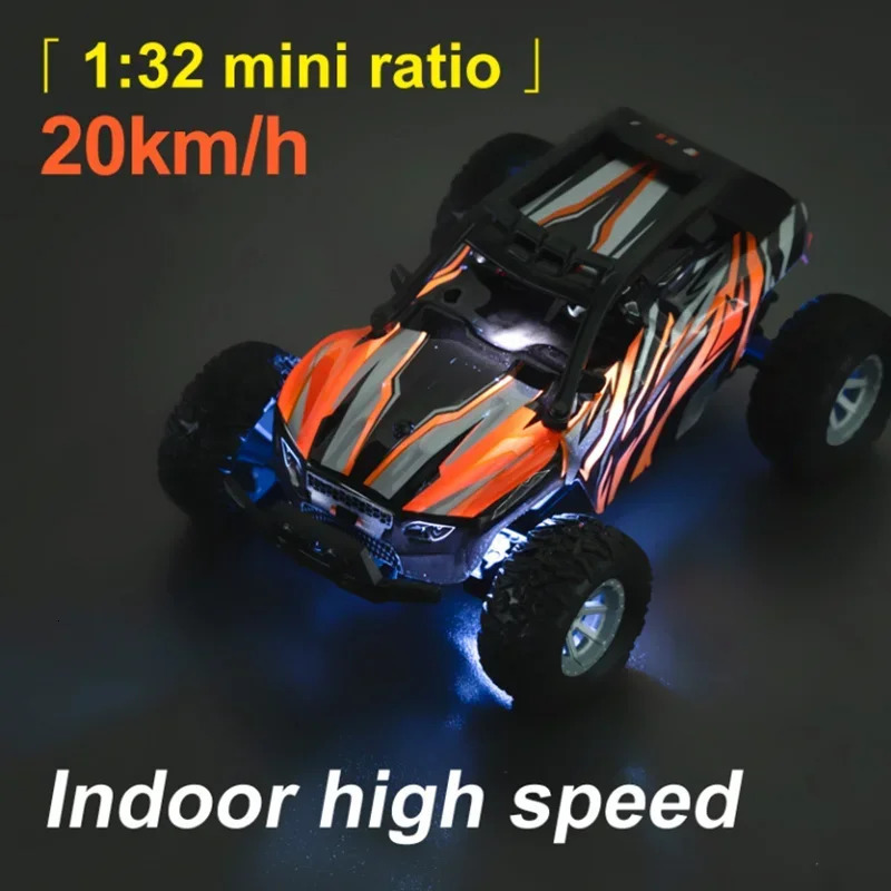1 32 Remote Control Car Remote Control Car Max 20 Km/h 2.4Ghz High-Speed All-terrain Dual Led Lights Outdoor Electric RC Car Toy 241028