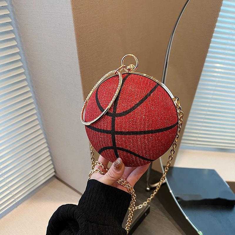 CMM Personalized Basketball Bag New Fashion Water Diamond Western Womens Handheld Single Shoulder Chain Small Round Bag
