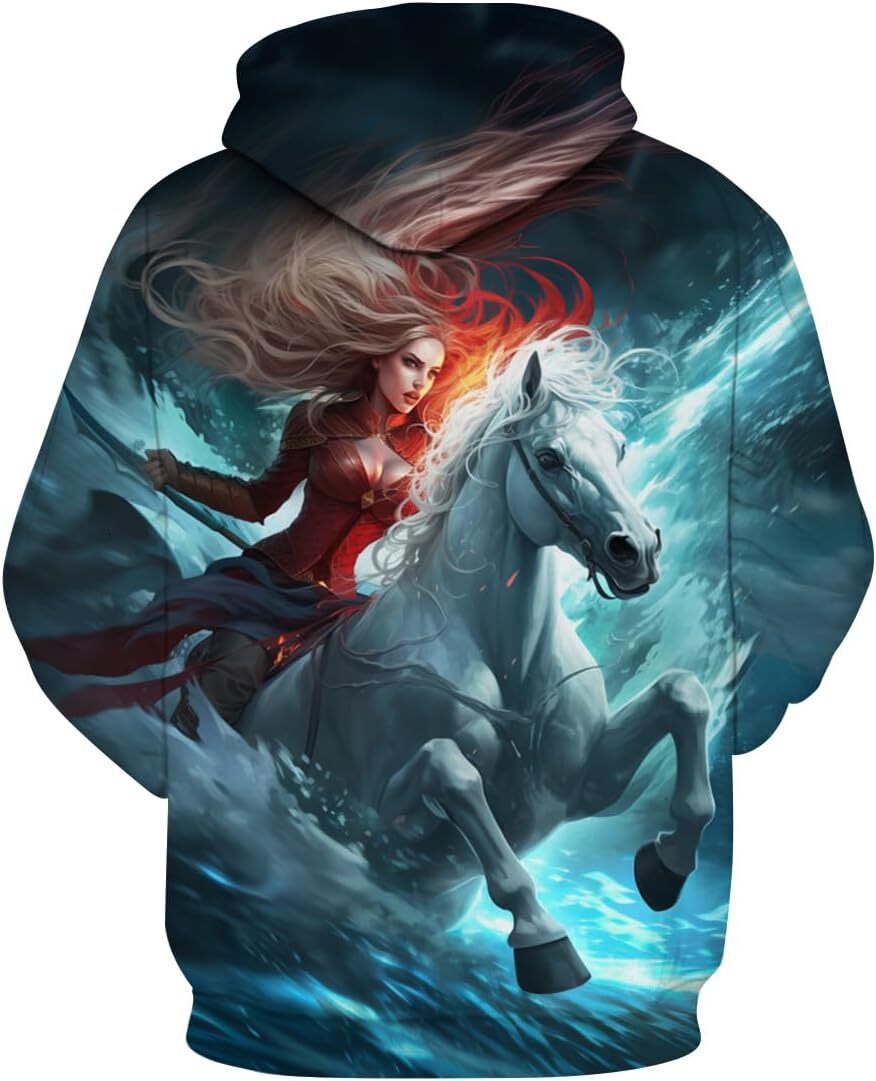 Hoodie for Mens Womens Funny Horse Sweatshirt Novelty Animal Graphic Theme Hoodie Graphic Hoodies sweatshirt Fashion and leisure cool