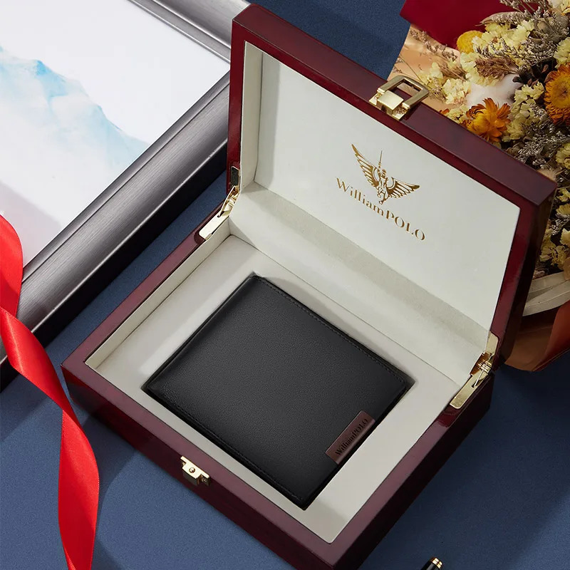 Mens Short Soft Cowhide Leather Wallet Trend Fashion Mens Wallet Williamspolo 241028