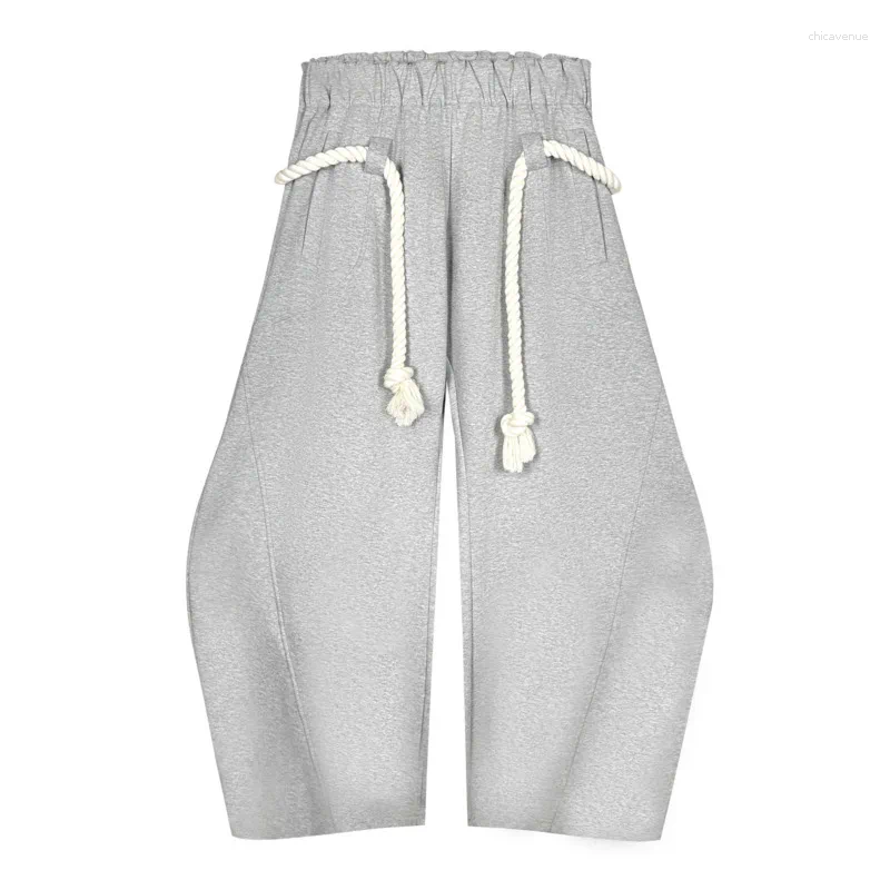 Pants PFNW Men's Handmade Thick Rope Wide-Legged Machete Design Sweatpants For Men And Women Niche Casual Drape Drag Grey Tide 12C1610