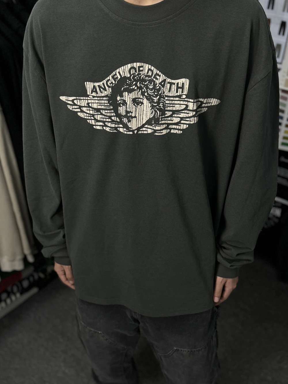 Yao Fashion SAINT OF MICHAEL Vintage Casual O Neck Long Sleeve Tee Tops Oversize Streetwear y Loose Y2k T Shirt For Men 241028