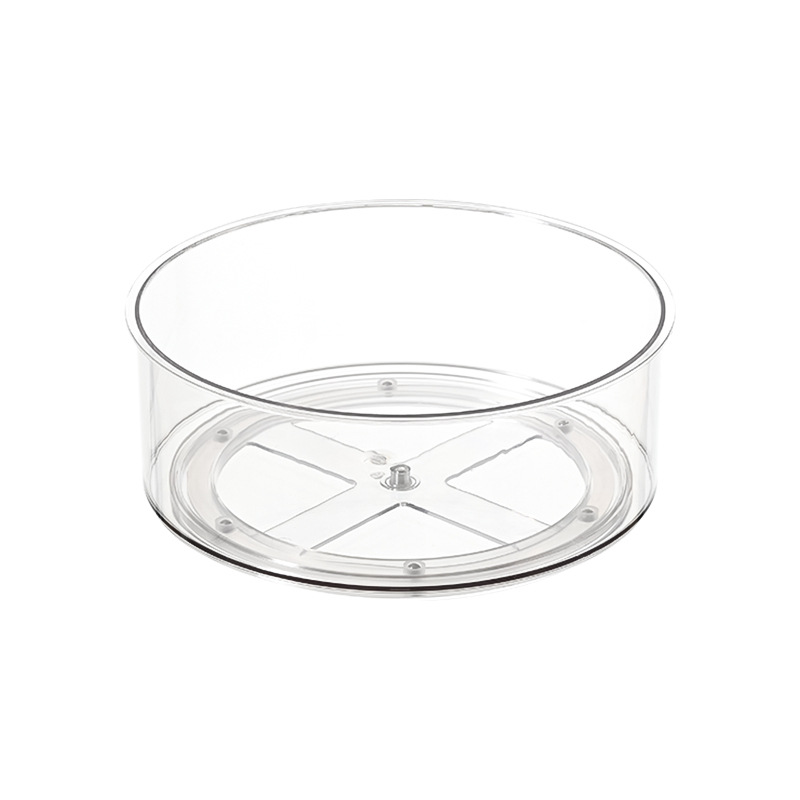 Home kitchen PET transparent multifunctional rotating shelf 360 ° spices rotating desktop storage fruit plate