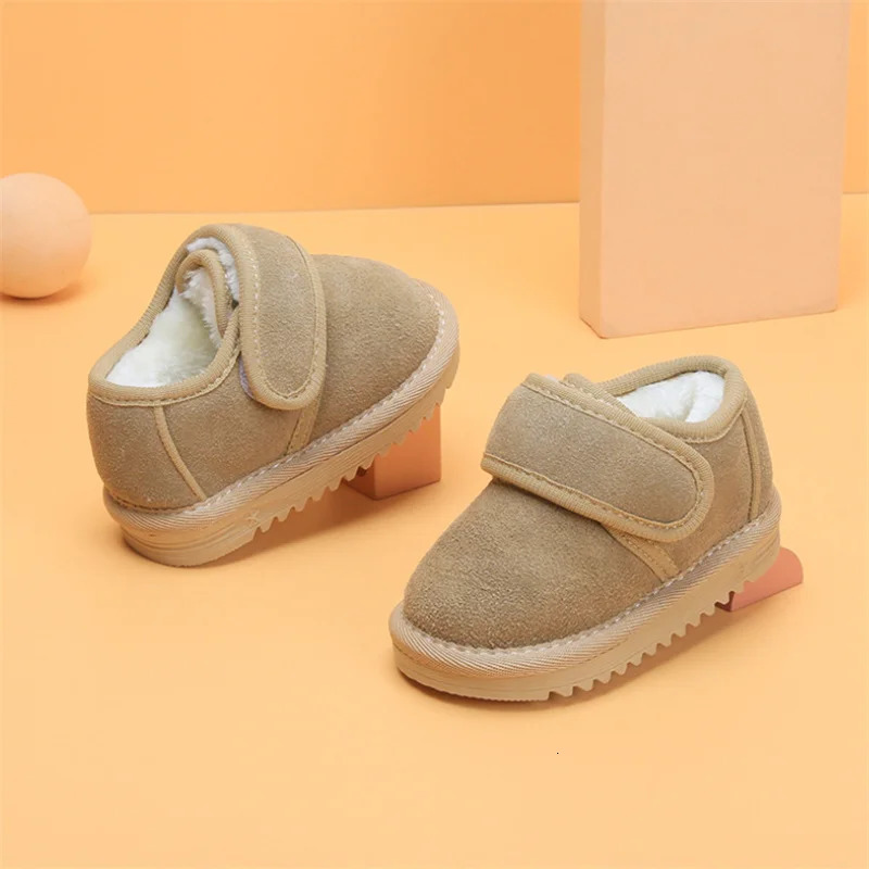 DIMI Winter Baby Boots Boy Girl Toddler Shoes Suede Leather Soft Comfortable Non-Slip Warm Plush Child Snow Boots 241028