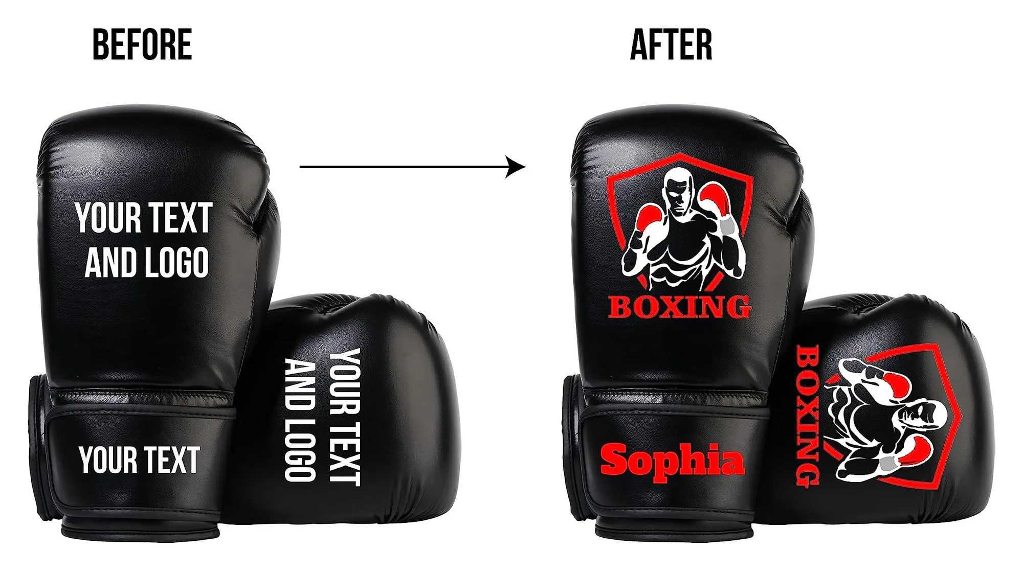 Customized Boxing Gloves Personalized Name PU Sanda Training Glove Kickboxing Punching Bag Gloves Accories for Men WomenXJ241028