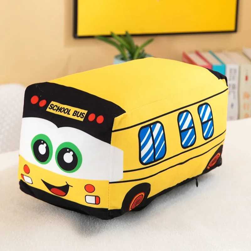 Emulational Cute School Bus Plush Toy Pillow Artificial Soft Stuffed Dolls Baby Kids Gift Cute Lovely Stuffed Dolls X241028