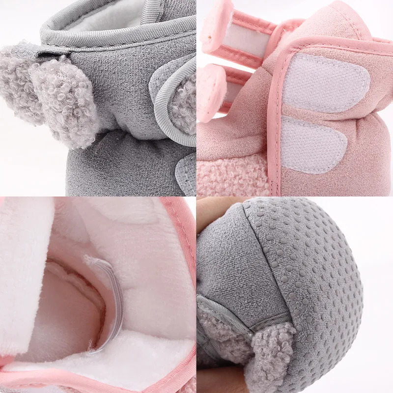 born Booties Baby Socks Shoes Boys Girls Winter Warm Cute Toddler Prewalkers Soft Anti-slip Infant Cotton Crib Crawl Shoes 241028