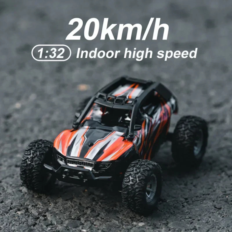 1 32 Remote Control Car Remote Control Car Max 20 Km/h 2.4Ghz High-Speed All-terrain Dual Led Lights Outdoor Electric RC Car Toy 241028